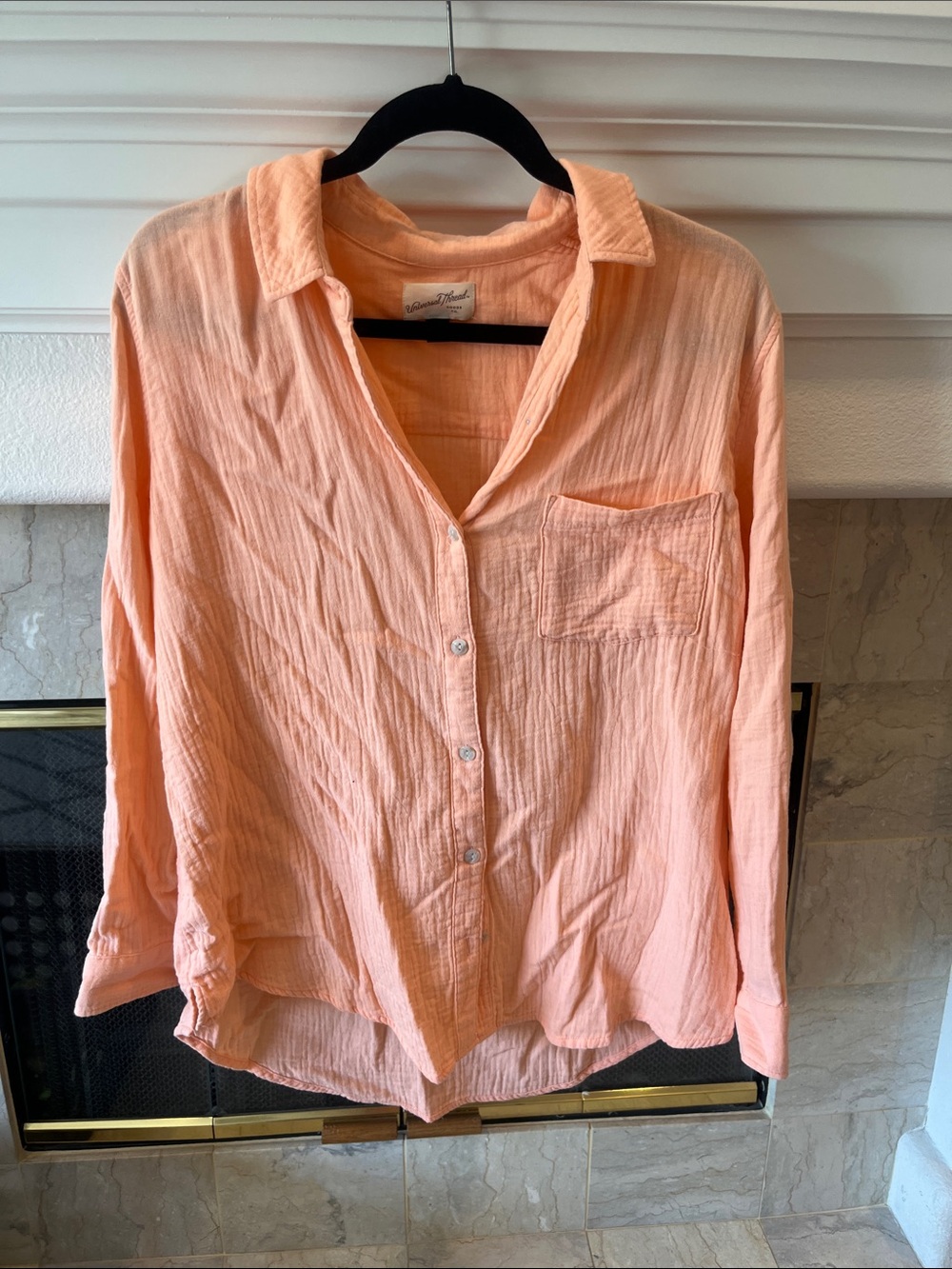 Universal Thread Peach Button-Up Gauze Shirt